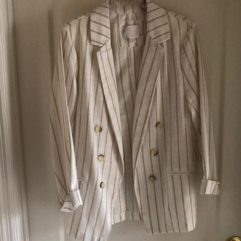 Stoosh Striped Cream Blazer